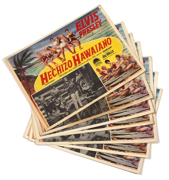 Lot of 7 Elvis Presley Original "Blue Hawaii" Movie Lobby Cards