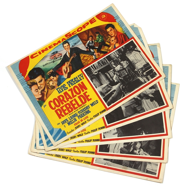 Lot of 5 Elvis Presley "Wild in the Country" Original Mexican Movie Lobby Cards