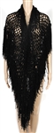 Stevie Nicks Owned & Worn Black Crochet Chenille Shawl