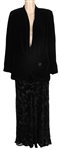 Stevie Nicks Owned & Worn Black Velvet Jacket and Skirt