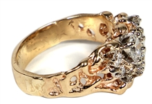 Elvis Presley Owned and Worn 14kt Gold Diamond Cluster Ring