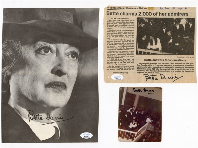 Bette Davis Signed Archive (JSA)