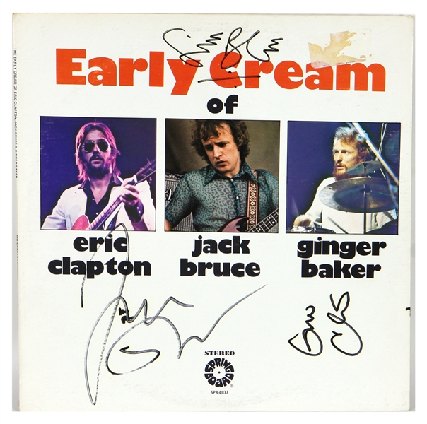 Cream Band Signed "Early Cream (Clapton, Bruce, Baker)” Album (REAL)