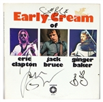 Cream Band Signed "Early Cream (Clapton, Bruce, Baker)” Album (REAL)