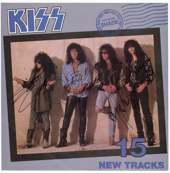 KISS Band Signed "Hot in the Shade" Album Flat (REAL)