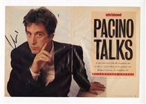 Al Pacino Signed Entertainment Weekly Photo Page