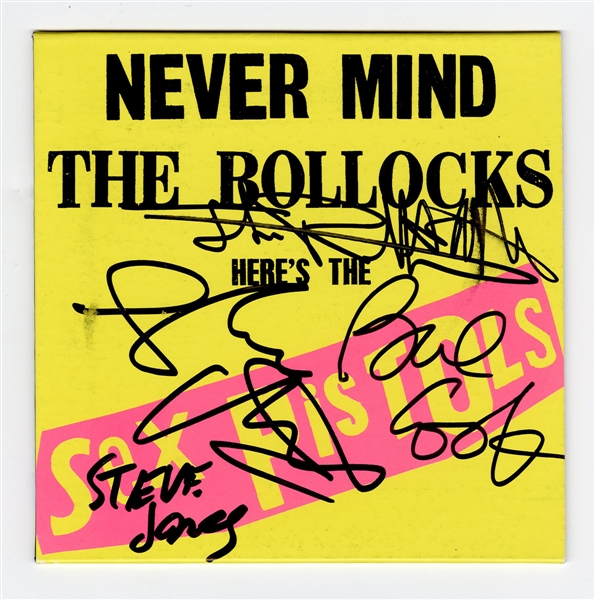 Sex Pistols Band Signed “Never Mind The Bollocks” CD Cover (REAL)