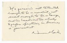 Norman Mailer Handwritten & Signed Quote