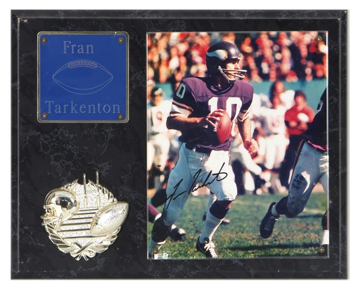 Fran Tarkenton Signed Photograph Plaque