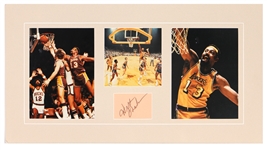 Wilt Chamberlain Signed L.A. Lakers Display