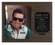 Harry Gant Signed 1994 Farewell Tour Plaque Photograph