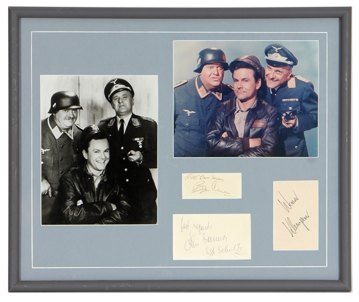 Hogans Heroes Signed Cut Autograph Display