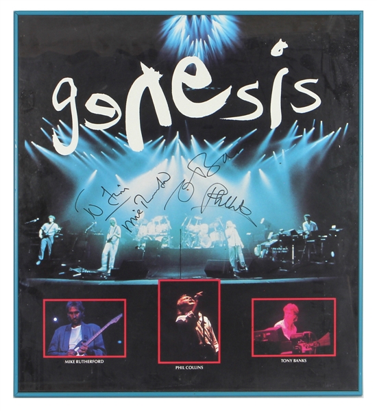 Genesis Band Signed & Inscribed Poster