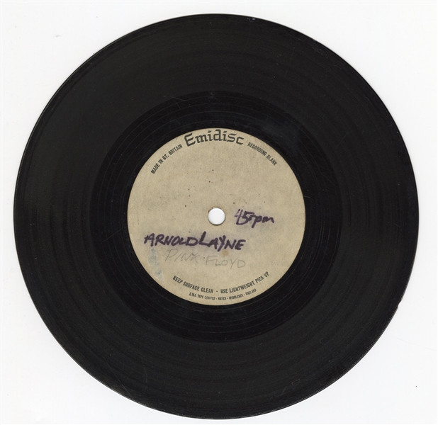 Pink Floyd Extremely Rare 1967 Studio Acetate Lacquer Disc “Arnold Layne”