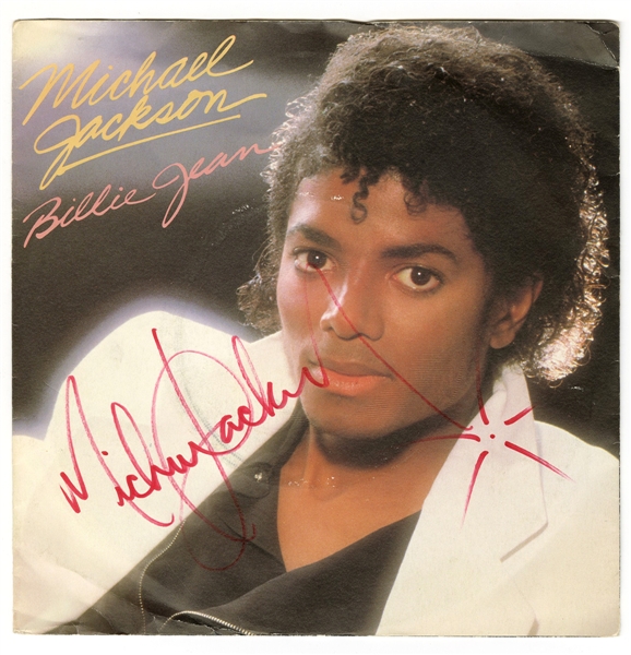 Michael Jackson Signed “Billie Jean” 45 Sleeve (REAL)