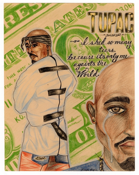 Tupac Shakur Owned Original Fan Art
