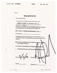 Michael Jackson Signed and Hand-Dated Trademark Contract