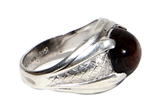 Elvis Presley Owned and Worn Sterling Silver and Brown Sapphire Ring (Colonel Parker)