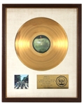 The Beatles "Abbey Road" Original RIAA White Matte Gold Record Album Award Presented to The Beatles