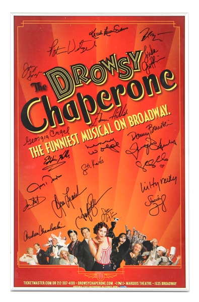 "Drowsey Chaperone" Opening Night Broadway Show Cast Signed Poster