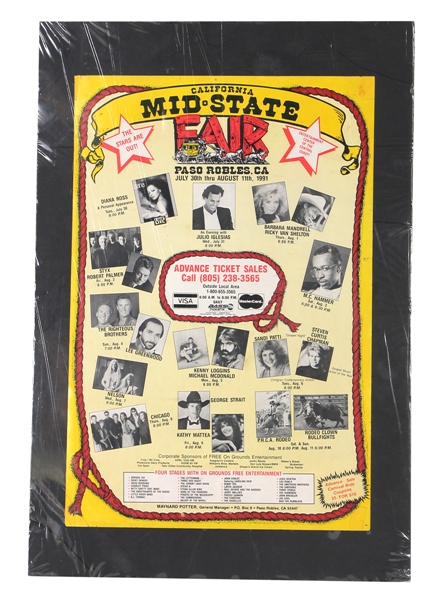 1991 California Mid-State Fair Concert Poster Diana Ross, Chicago +More