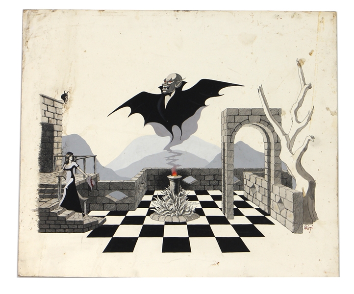 An original Dracula Comic Art By Rienzi