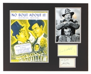 Bud Abbott and Lou Costello Autograph Display JSA
