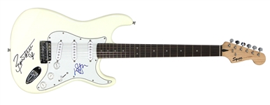Elton John and Bernie Taupin Signed Squier Fender Stratocaster Guitar (JSA)