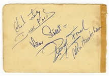 The Rolling Stones Early Band Signed Autograph Album Page with Brian Jones (REAL)
