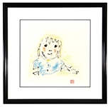 Yoko Ono Signed "Beautiful Boy" Original Limited Edition Copper Etching Serigraph Bag One Arts Inc.