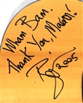 David Bowie Wham Bam Thank You Ma'am! Lyrics Signed & Inscribed Takamine Guitar with Stage Used Pick (REAL)