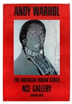 Andy Warhol Signed With Drawing Original 1976 "American Indian Series" Art Exhibition Poster (JSA Guaranteed)