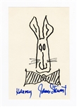 James “Jimmy” Stewart Hand Drawn & Signed “Harvey” Picture