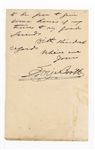 Edwin Booth Signed Note JSA