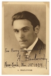 Pianist Alexander Brailowsky Signed Photo Postcard (1924 American Debut)