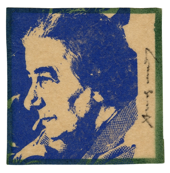 Andy Warhol 1973 Signed Golda Meir Silkscreen On Felt (JSA)