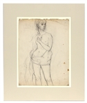 Edie Sedgwick Original Self Portrait Model Sketch (circa 1965)