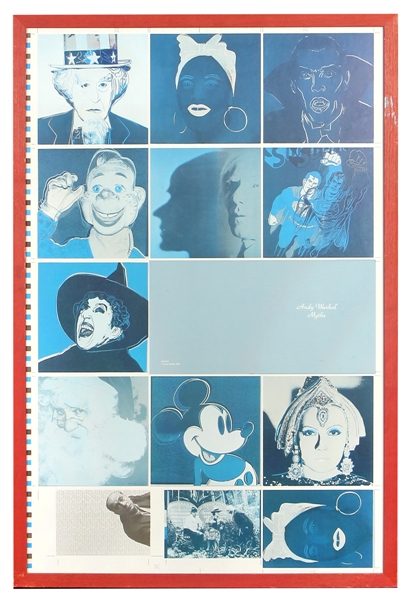 Andy Warhol 1981 Color Proof Sheet of Myth Announcement Card