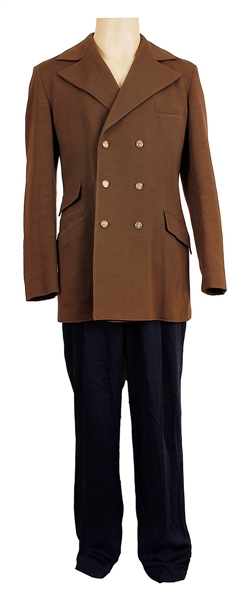 James Brown Owned & Worn Brown Wool Jacket with Dark Blue Pants