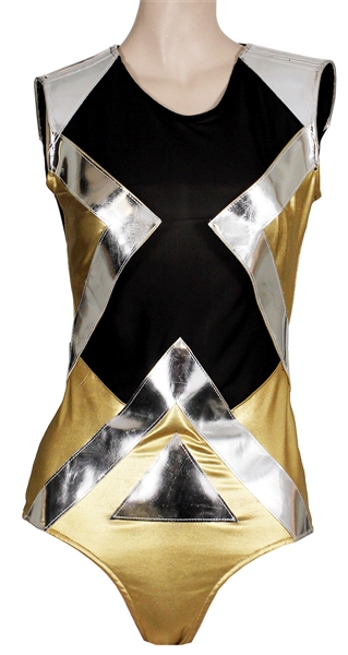Lady Gaga Worn Silver, Gold and Black Leotard