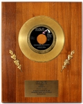Charley Pride "Kiss an Angel Good Mornin" Original RCA Records In-House Gold Single Record Award Plaque Presented to Frank DiLeo