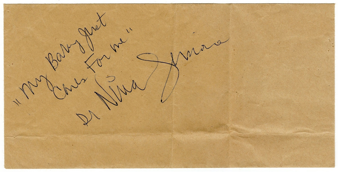 Nina Simone Signed and Inscribed Envelope (REAL)