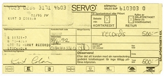 Kurt Cobain Signed Carbon Copy Receipt