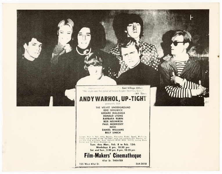 Andy Warhol 1966 Up-Tight First Warhol-Velvet Underground Collaboration, First Performance with Nico and First Screening of More Milk