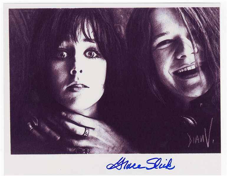 Grace Slick Signed Photograph with Janice Joplin JSA