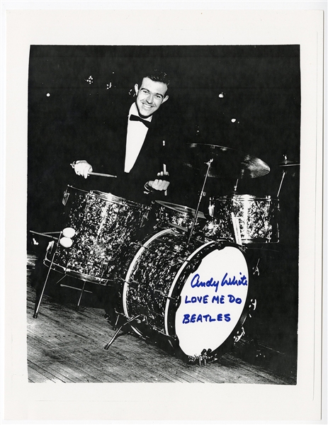 Beatles Andy White Signed &Love Me Do Lyric Inscribed Photograph JSA