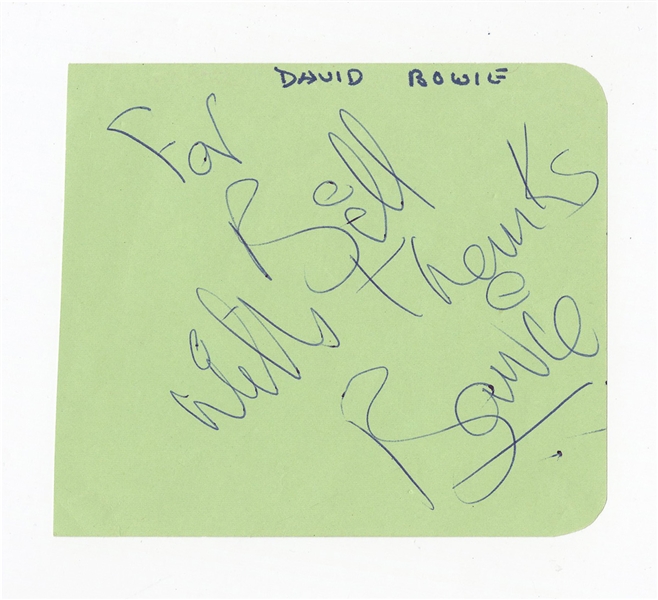 David Bowie Signed & Inscribed Autograph Album Page JSA