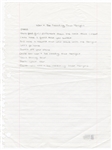 Drake Handwritten "Wont Be Needing That Tonight" Lyrics JSA & Beckett