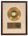 The Beatles “Get Back” Original RIAA White Matte 45 Gold Record Award Presented to The Beatles