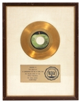 The Beatles “Something” Original RIAA White Matte 45 Gold Record Award Presented to The Beatles